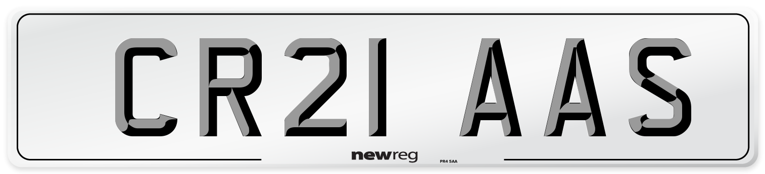 CR21 AAS Number Plate from New Reg